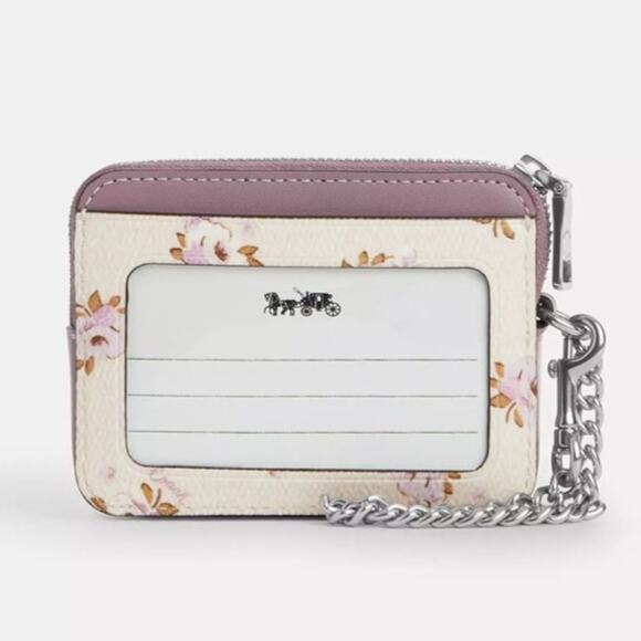 🌺 Coach Zip Card Case With Floral Print - Picture 2 of 5